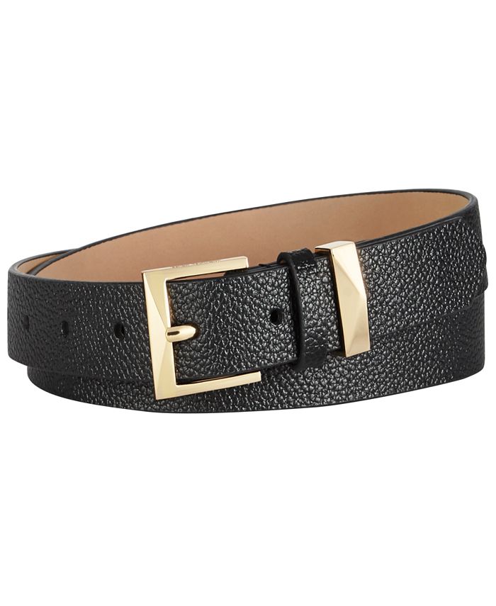 Michael Kors Pebble Leather Skinny Belt - Macy's
