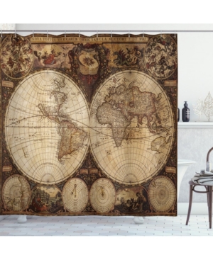 Ambesonne World Map Shower Curtain Bedding