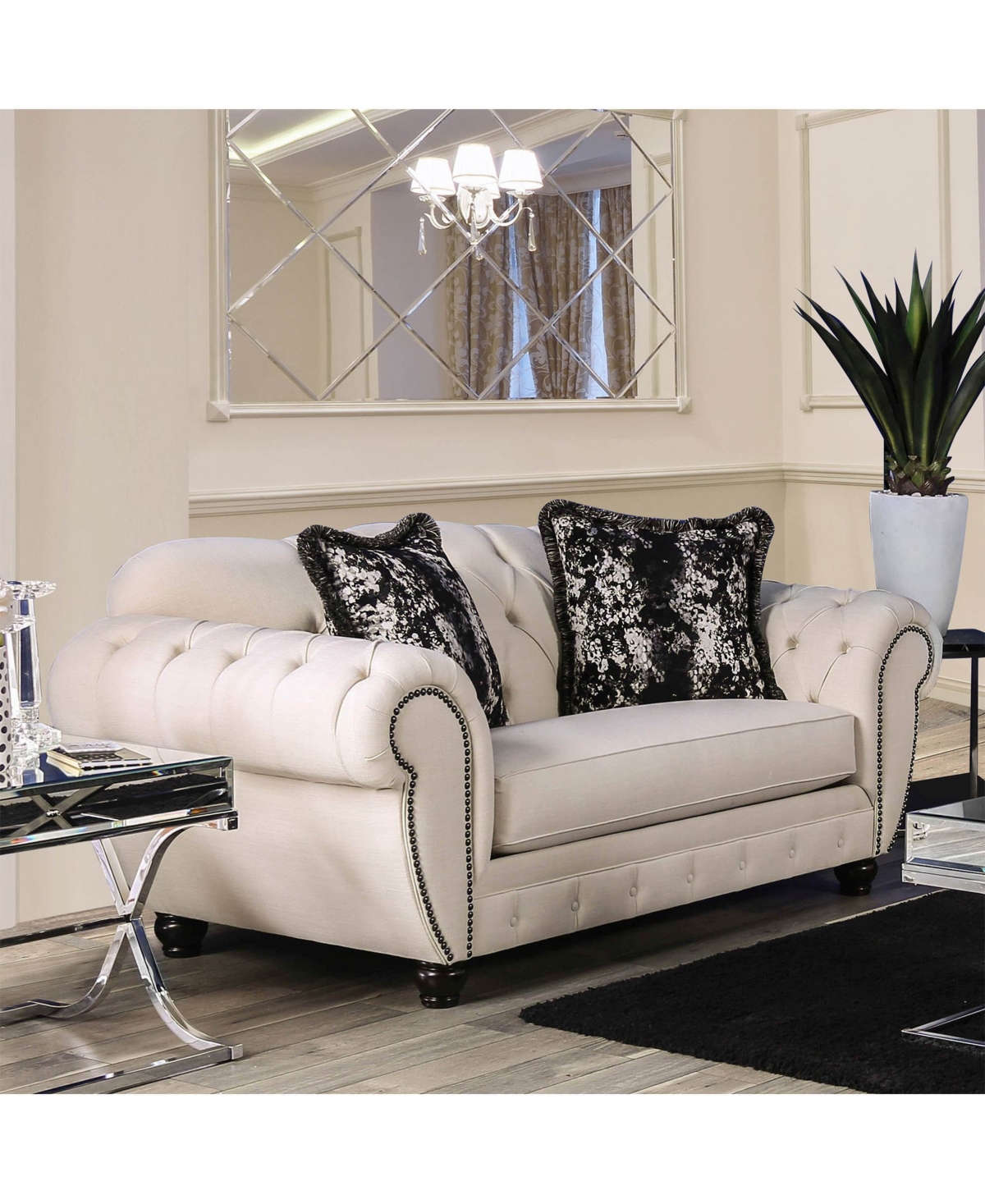 Furniture of America Trelane Upholstered Love Seat
