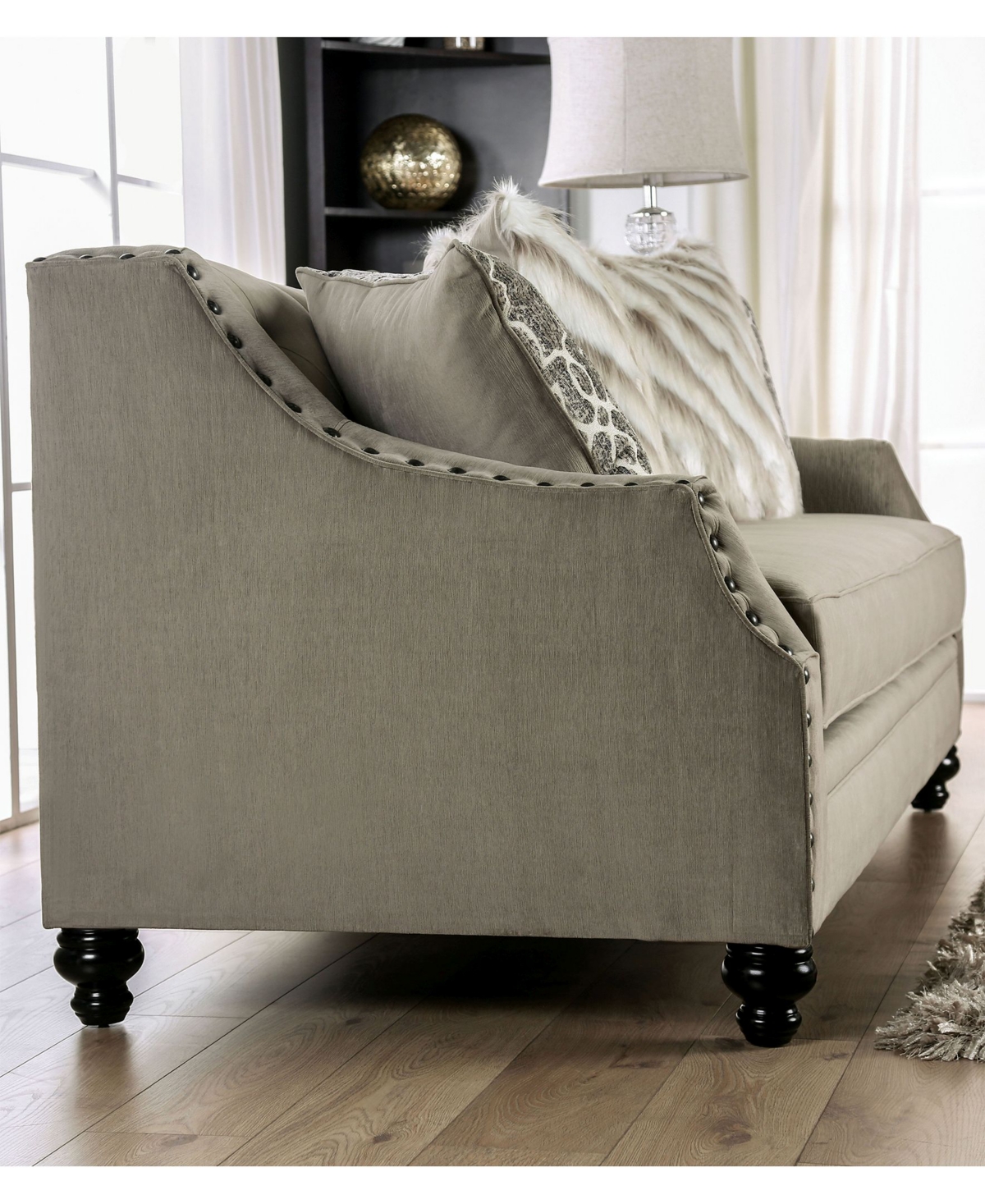 Furniture of America Port Smith Upholstered Sofa
