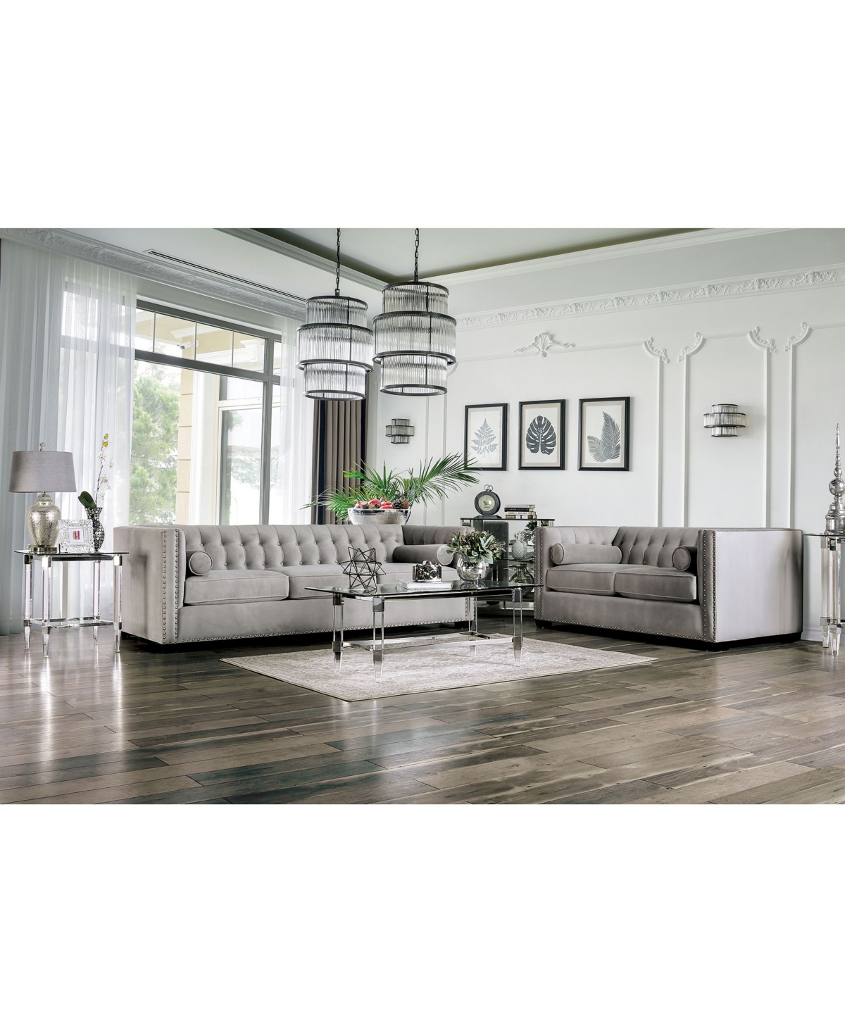 Furniture of America Cantar Upholstered Love Seat