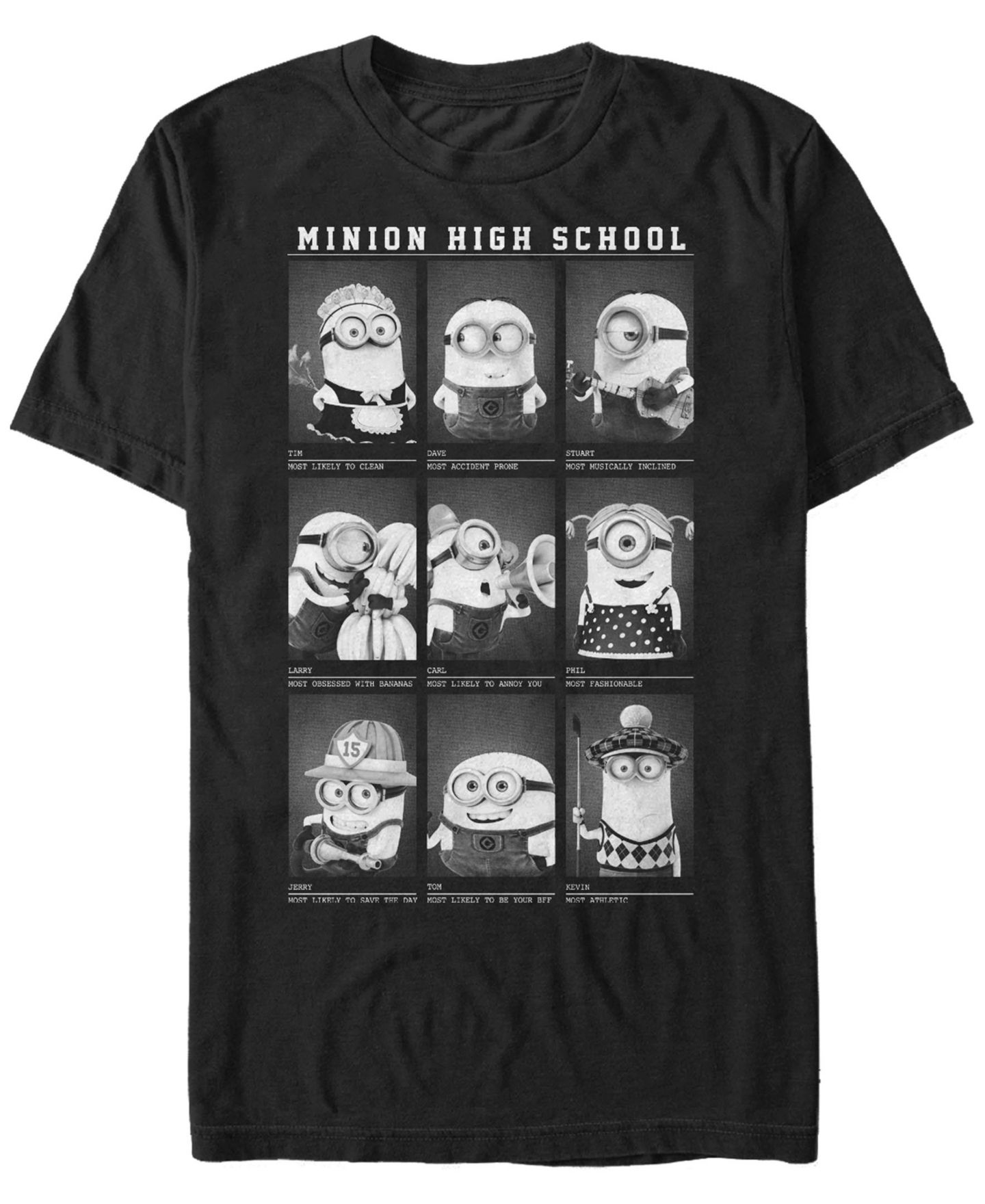 Мужская футболка Fifth Sun Minions High School Photos Short Sleeve, цвет: Чёрный — фото 1