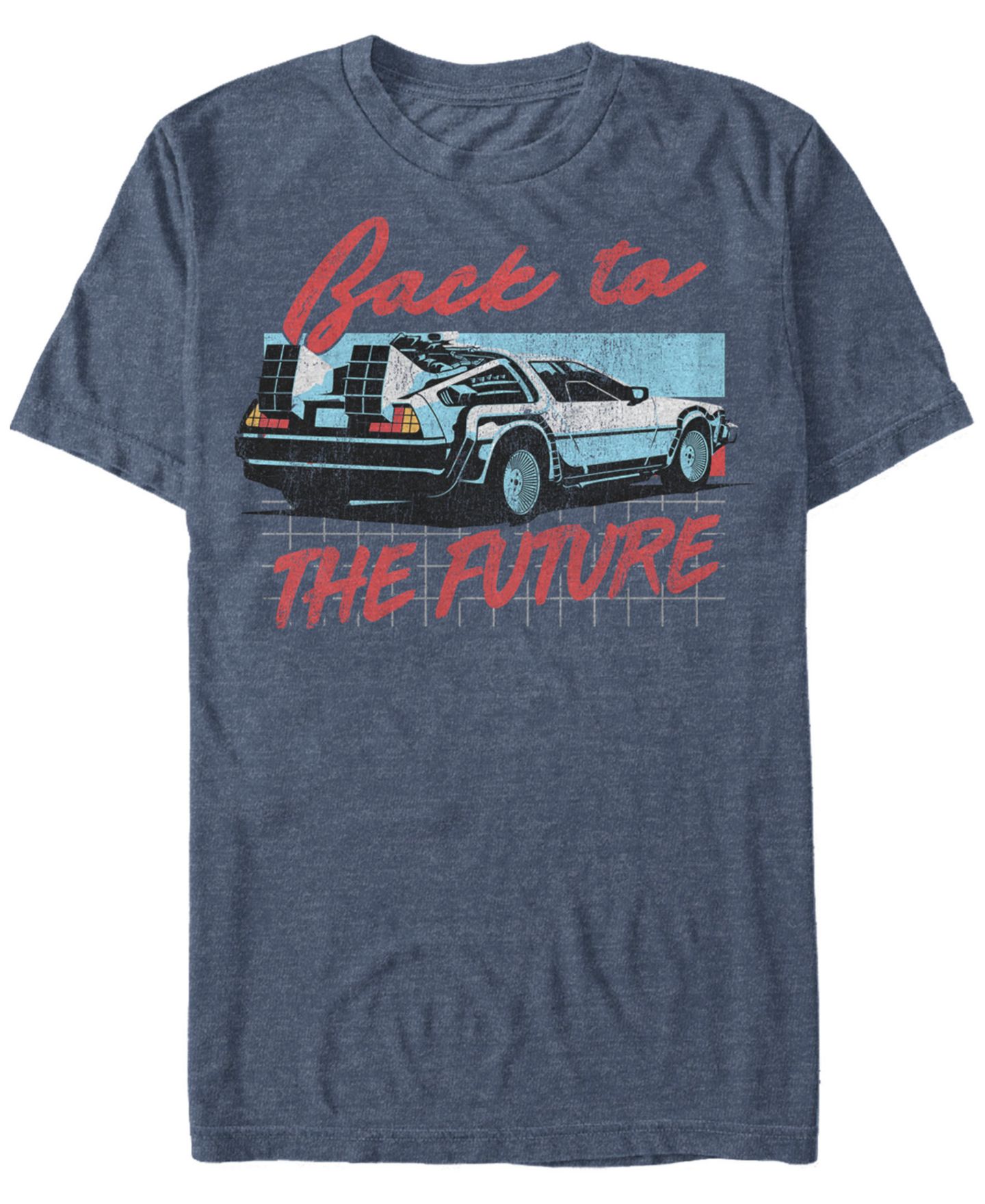 Мужская футболка Fifth Sun Back to the Future Franchise Delorean Grid Short Sleeve, цвет: Тёмно-синий — фото 1