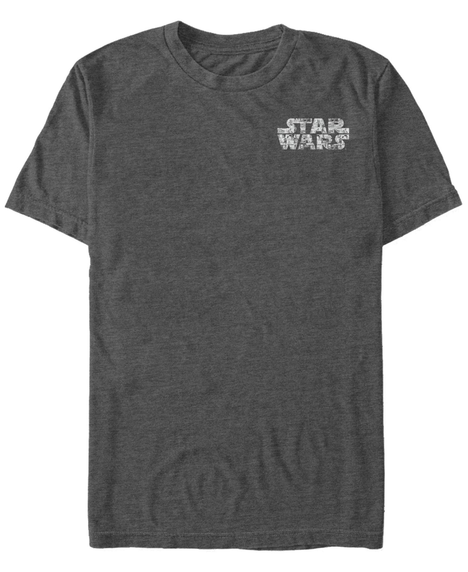 Star Wars Men's Comic Book Text Left Chest Logo Short Sleeve T-Shirt