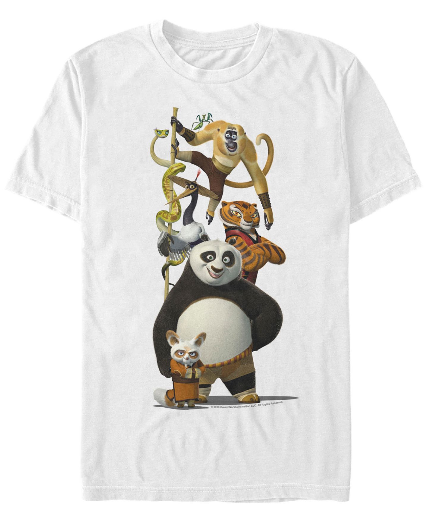 Мужская футболка Fifth Sun Kung Fu Panda Po and Friends Short Sleeve, цвет: Белый — фото 1