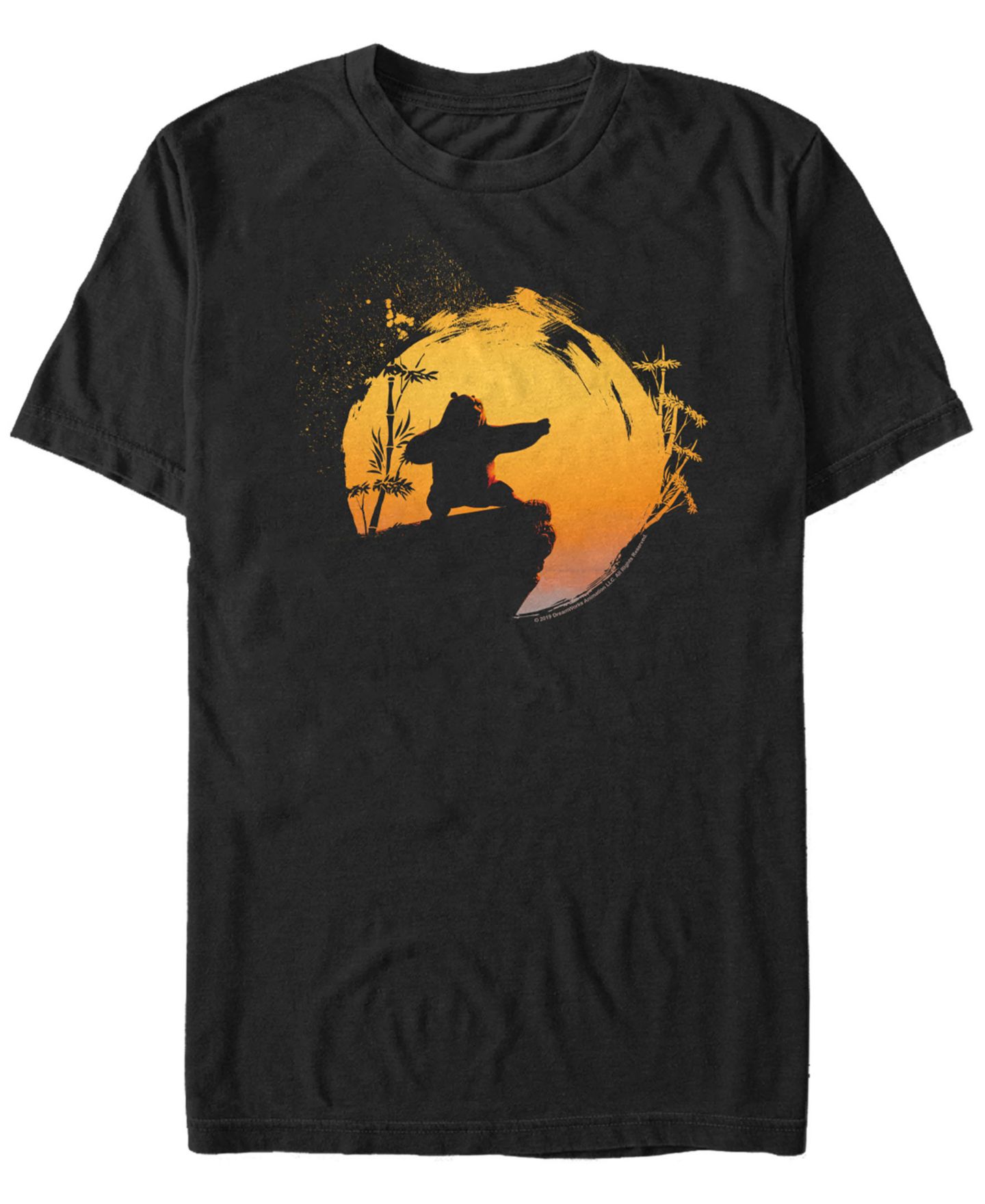 Мужская футболка Fifth Sun Kung Fu Panda Po Sunset Training Short Sleeve, цвет: Чёрный — фото 1