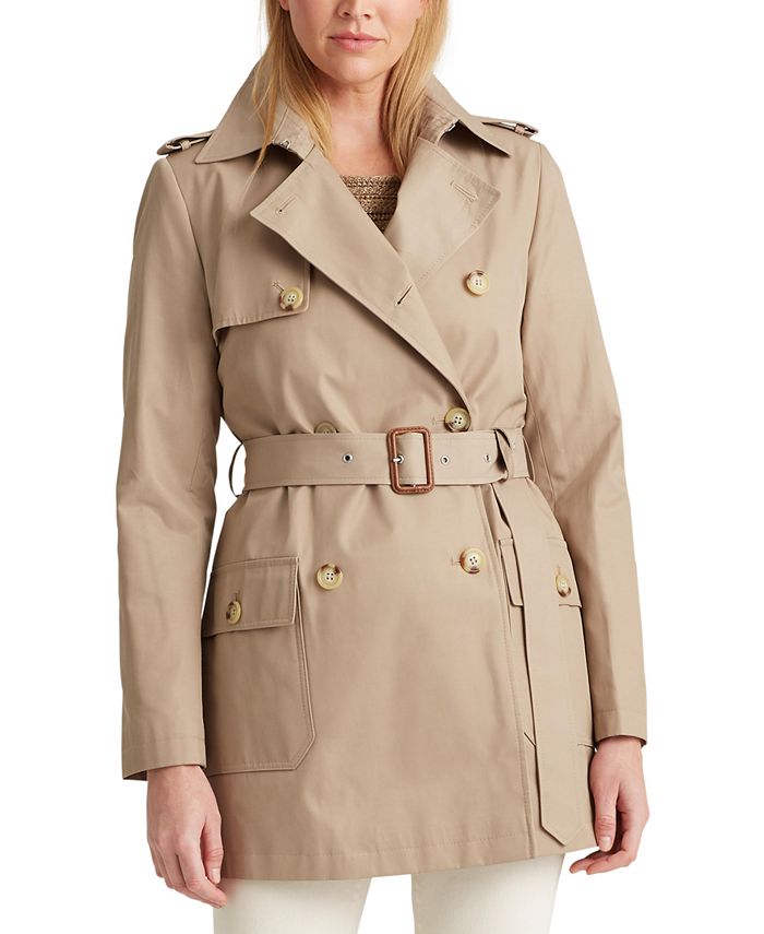 Ralph Cotton-Blend Double-Breasted Trench Coat - Coats & Jackets - Women - Macy's
