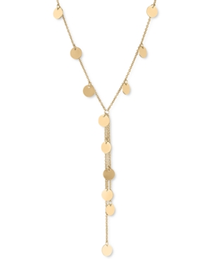 image of Rachel Rachel Roy Gold-Tone Disc Lariat Necklace, 20