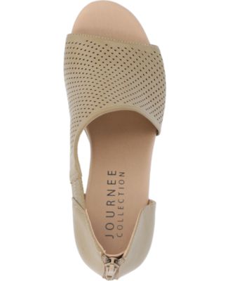 Women's Aretha Perforated Peep Toe Wedge Sandals