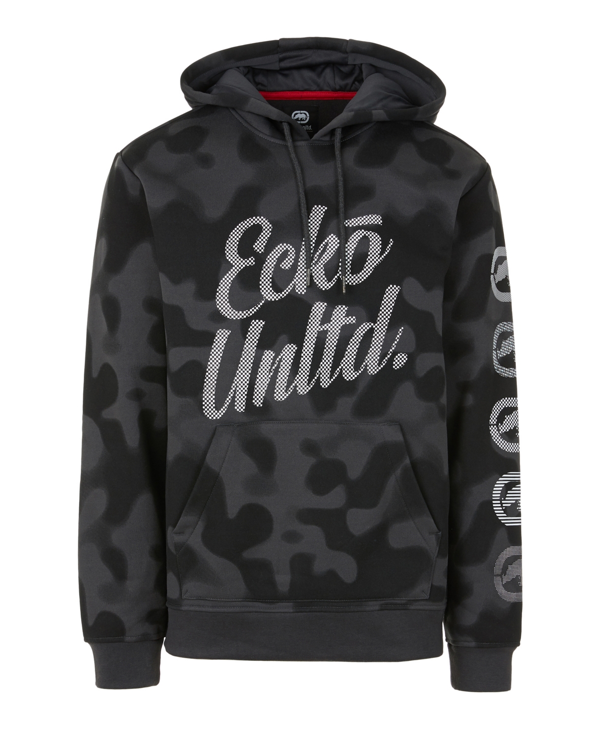 Ecko Unltd Men's 2 Color Camo Hoodie with Vert Rhino Repeat