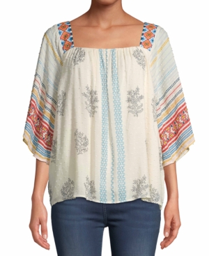 image of Jpr Mixed-Print Dot-Texture Top