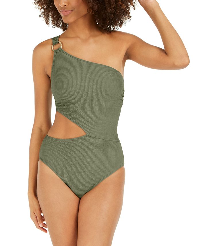 Michael Kors Textured One-Shoulder One-Piece Swimsuit & Reviews - Swimsuits & Cover-Ups - Women - Macy's