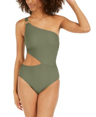 Michael Kors Textured One-Shoulder Cutout One-Piece Swimsuit & Reviews -  Swimsuits & Cover-Ups - Women - Macy's