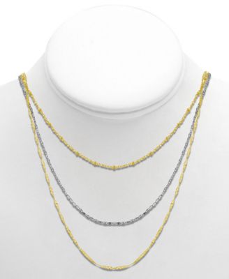 Silver Plated Multi-Chain 18" Layered Statement Necklace