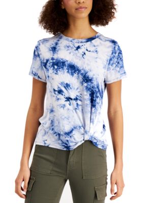Belle Du Jour Juniors' Twisted Tie-Dyed T-Shirt - Macy's