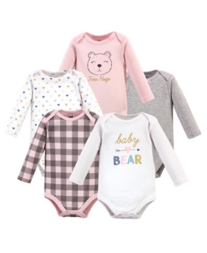 Hudson Baby Baby Girls Bear Long-Sleeve Bodysuits Pack of 5