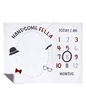 image of Hudson Baby Baby Boys Handsome Fella Plush Holiday and Milestone Blanket