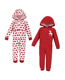 Toddler Girls Christmas Unicorn Fleece Jumpsuits, Coveralls and Playsuits, Pack of 2