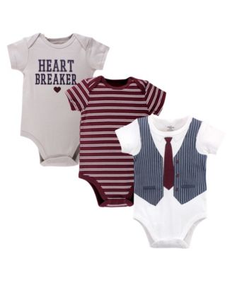 Little Treasure Baby Boys Treasure Everyday Cotton Snapsuits - Heart breaker navy 19$