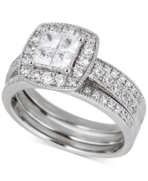 image of Diamond Princess Enhancer Bridal Set (1-1/2 ct. t.w.) in 14k White Gold