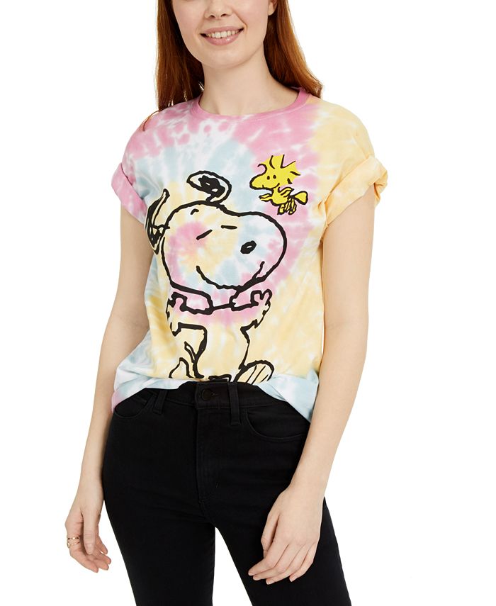 Peanuts Juniors\' Snoopy Woodstock Printed Graphic T-Shirt - Macy\'s