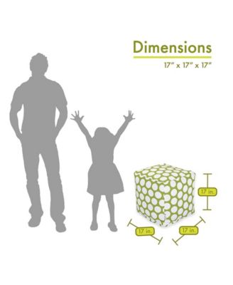 Large Polka Dot Ottoman Pouf Cube 17" x 17"