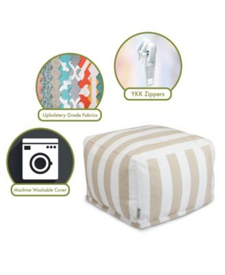 Vertical Stripe Ottoman Square Pouf 27" x 17"