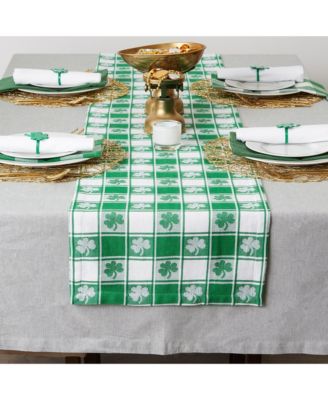 Shamrock Woven Check Table Runner