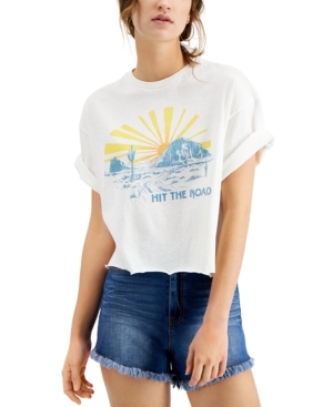 image of Junk Food Hit The Road Distressed Graphic T-Shirt