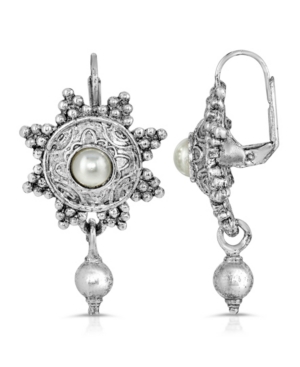 image of 2028 Sunburst Granulated Leverback Earrings