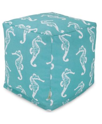Sea Horse Ottoman Pouf Cube 17" x 17"