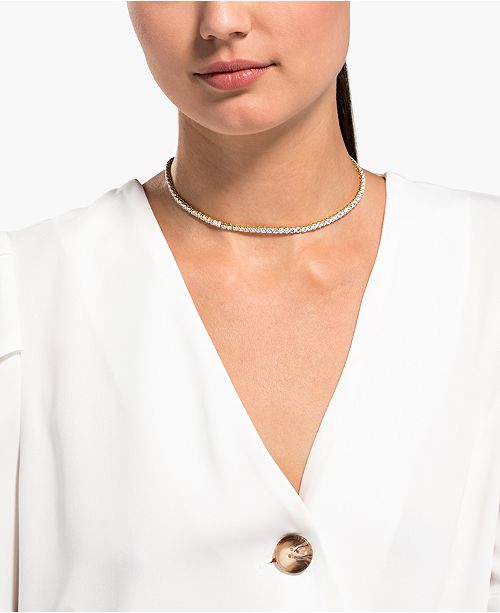 Swarovski gold tennis necklace Outlet