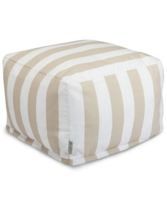 Vertical Stripe Ottoman Square Pouf 27" x 17"