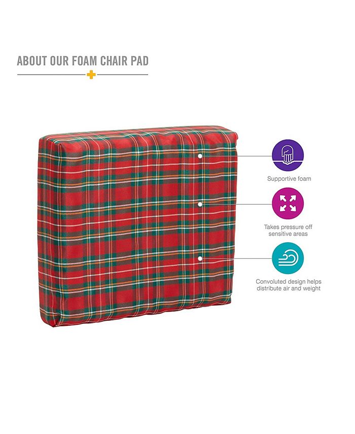 DMI Convoluted Polyurethane Foam Chair Pad, Seat Cushion with Plaid