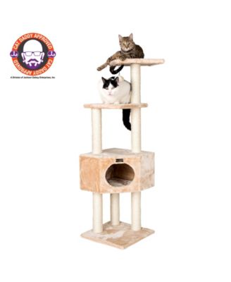 3 Tier Real Wood Cat Tree, Armarkat Scratch furniture A5201, Beige