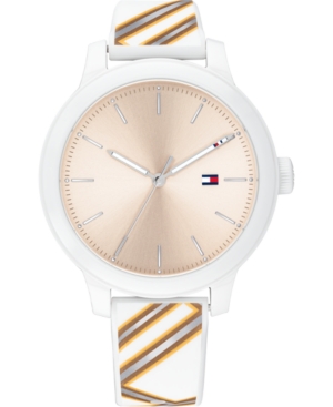 image of Tommy Hilfiger Women-s White Silicone Strap Watch 38mm, Created for Macy-s