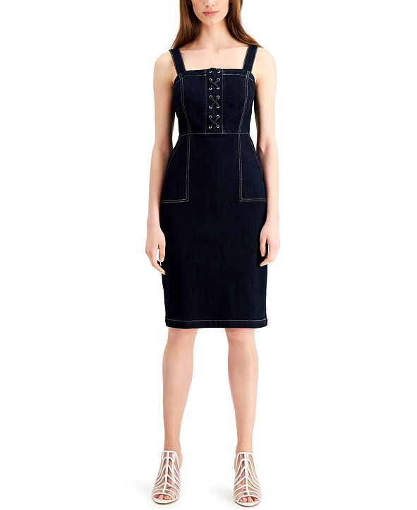 macy's inc denim dress