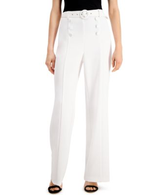 INC International Concepts - Sailor-Button Wide-Leg Pants