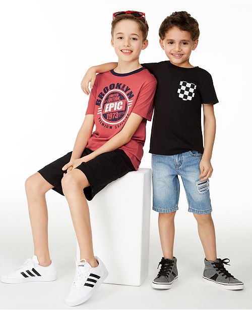 Epic Threads Big Boys Brooklyn T Shirt Black Cargo Shorts And