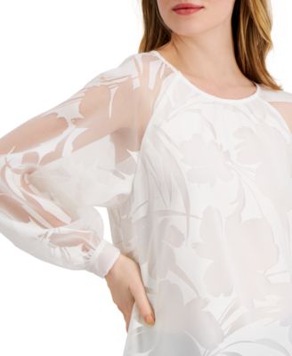 Haut Manches Raglan Imprimé Floral Transparent - Alfani - Taille XL - Neuf Avec étiquettes