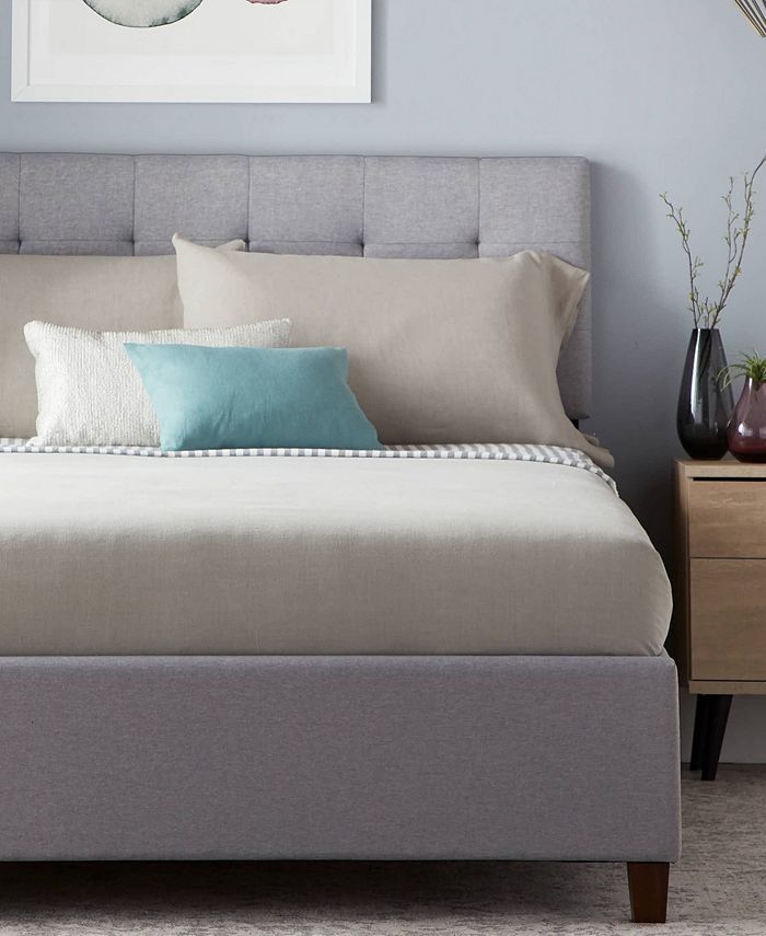 Dream Collection Upholstered Platform Bed with Slats, King Macy's