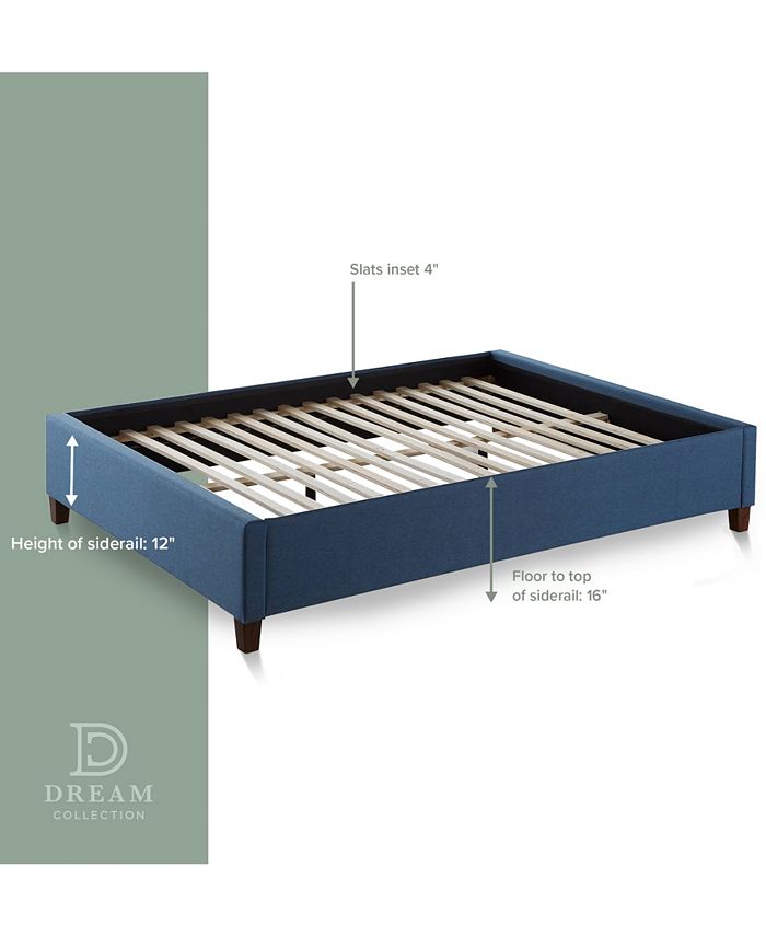 Dream Collection Upholstered Platform Bed with Slats, King Macy's
