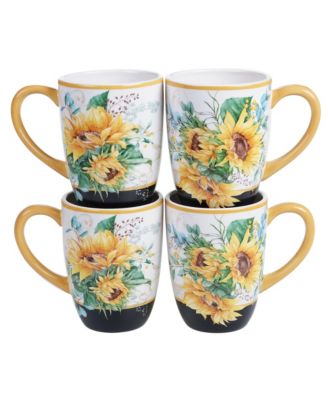 Sunflower Fields 4-Pc. Mugs