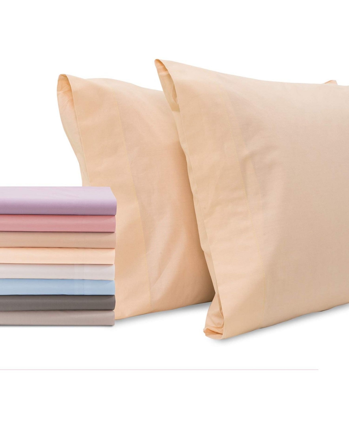 Superity Linen 100% Premium Cotton Pillow Cases - Soft and Breatheable - Open Enclosure - - Stone