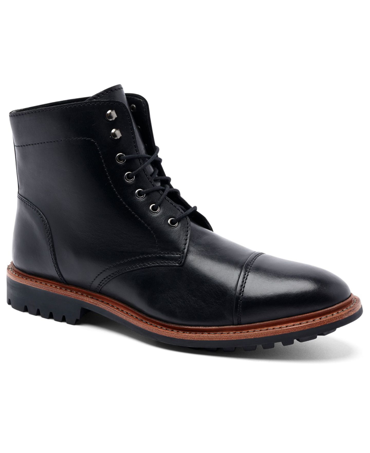 Мужские ботинки Anthony Veer Ranveer Cap-Toe Rugged 6" Lace-Up, цвет: Чёрный — фото 1