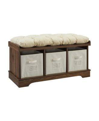 entryway bench with round mirror