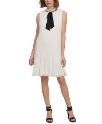 dkny tie neck shift dress