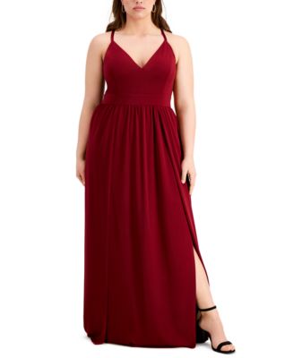 Emerald Sundae Trendy Plus Size Lace-Back Gown - Macy's