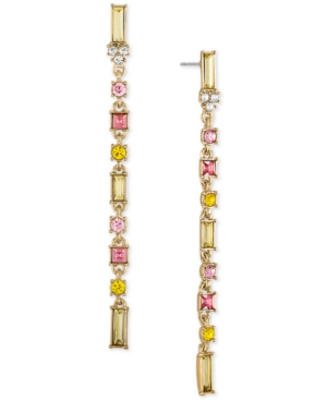 image of Rachel Rachel Roy Gold-Tone Multicolor Baguette Linear Earrings