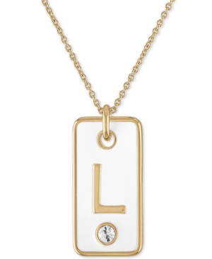 Rachel Rachel Roy Gold-Tone Initial White Tag Pendant Necklace 24
